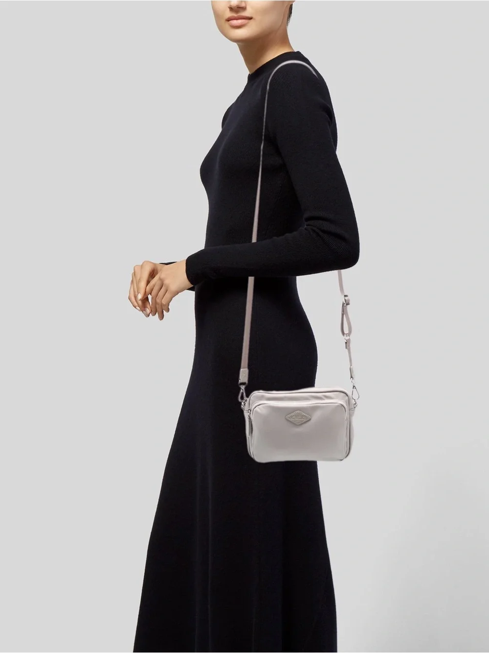 MZ Wallace Classy Bag Lady Gramercy Crossbody Bag in Light Mushroom